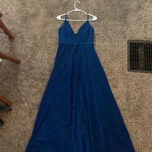 Lulus deep blue, sparkling gown